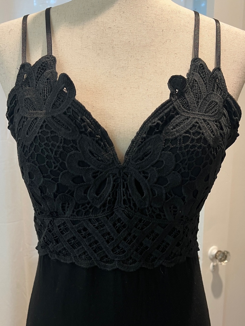 Elleborn Black Lace Bodice Bodysuit. Size L. NWOT